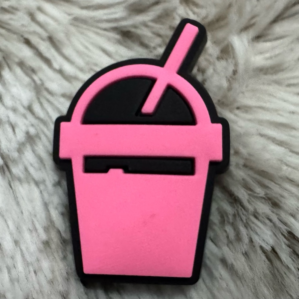 Pink and Black Drink CROCS Jibbitz Shoe Charm 5/$20